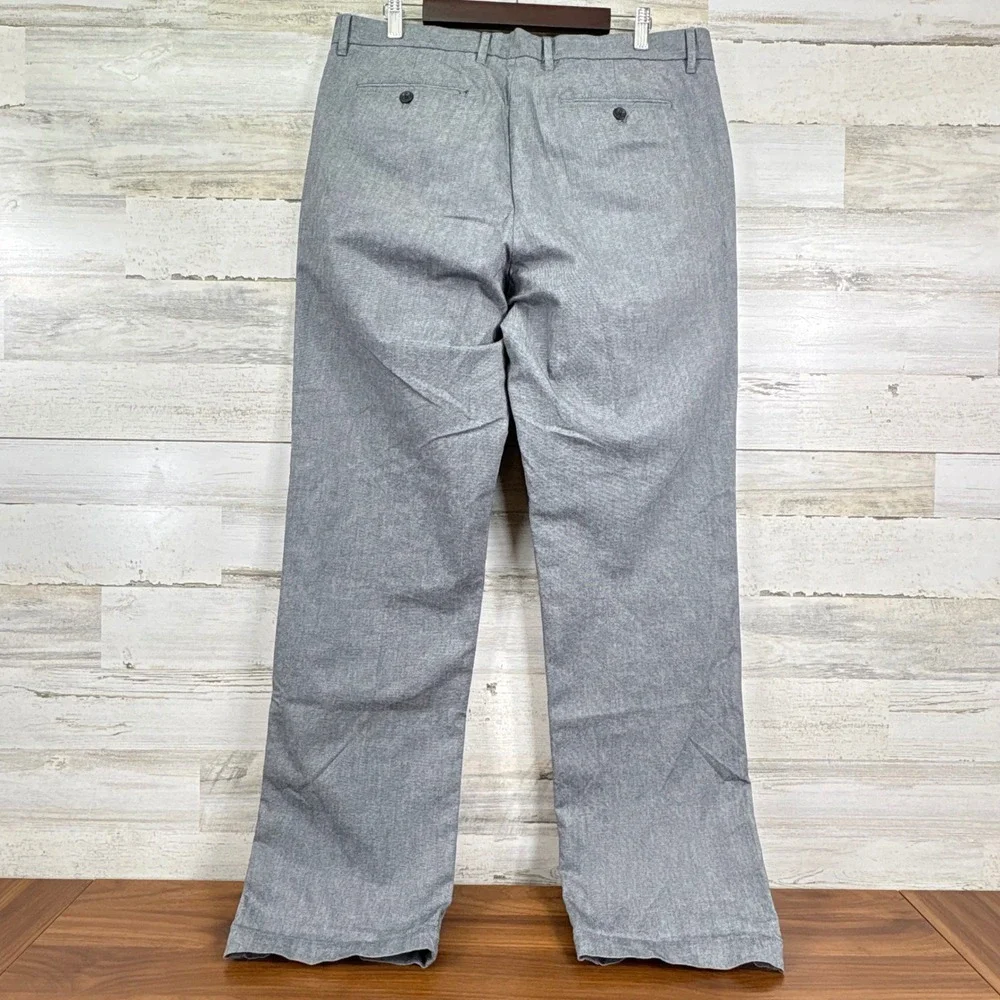 Banana Republic Straight Fit Grey Heather Cotton Dress Pants 36x34 Mens Trousers